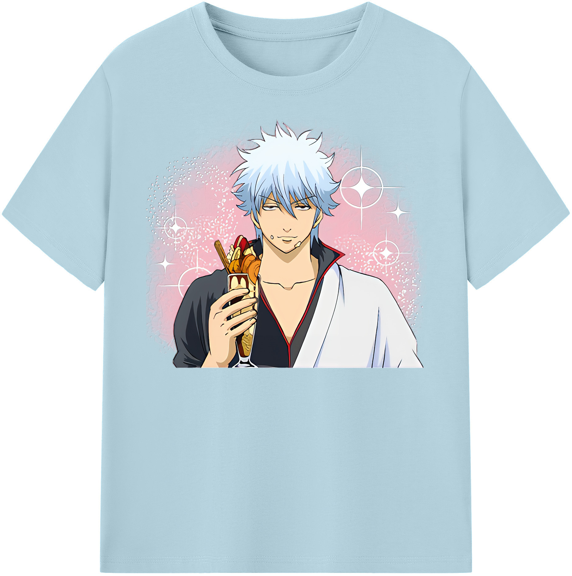 （画像用） ぎんたま 坂田銀時（さかたぎんとき） 神楽 志村新八（しむら しんぱち） GINTAMA Sakata Gintoki Kagura Shimura Shinpachi 綿100％半袖Tシャツ（フロントプリント）